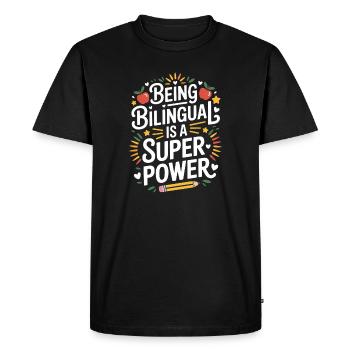 Expressions en langue étrangère Cadeau drôle en langue étrangère - T-shirt Premium bio Homme - noir - Devant - Nico (187cm)