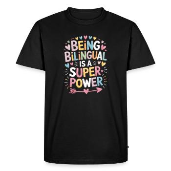 Expressions en langue étrangère Cadeau drôle en langue étrangère - T-shirt Premium bio Homme - noir - Devant - Nico (187cm)