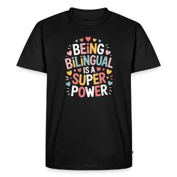 Expressions en langue étrangère Cadeau drôle en langue étrangère - T-shirt Premium bio Homme - noir - Devant - Nico (187cm)