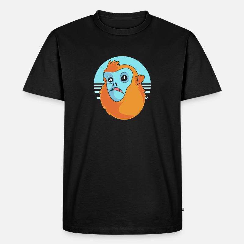 Stupsnasenaffe Affe Schimpanse - Männer Premium Bio T-Shirt - Schwarz