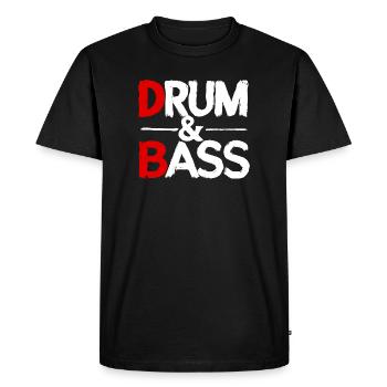 Drum & Bass / Rum & Ass Distressed - T-shirt Premium bio Homme - noir - Devant - Nico (187cm)