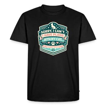 I have plans for my cat - Men's Premium Organic T-Shirt - black - Front - Nico (187cm)