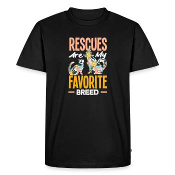 Les animaux recueillis sont ma race préférée - T-shirt Premium bio Homme - noir - Devant - Nico (187cm)