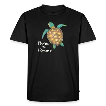Sea Turtle Born to roam - Men's Premium Organic T-Shirt - black - Front - Nico (187cm)