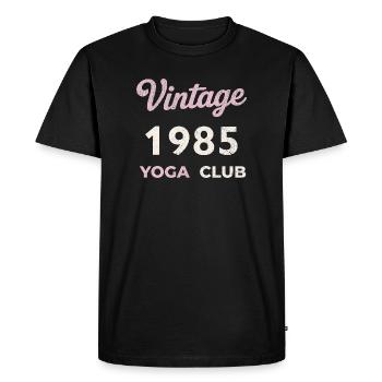 Vintage 1985 Yoga Club Retro Birth Year Vintage - Men's Premium Organic T-Shirt - black - Front - Nico (187cm)