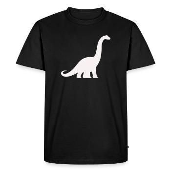 Long neck dino silhouette - Men's Premium Organic T-Shirt - black - Front - Nico (187cm)
