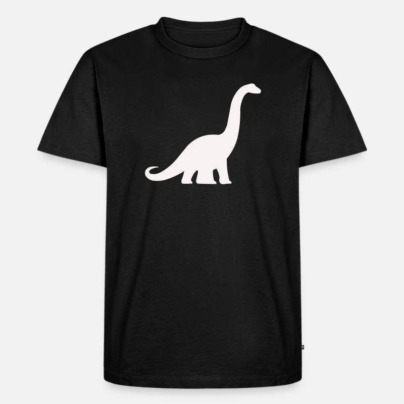 Langhals Dino Silhouette - Männer Premium Bio T-Shirt - Schwarz