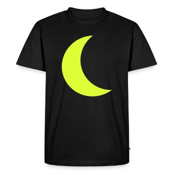 Jaune néon de Croissant de Lune - T-shirt Premium bio Homme - noir - Devant - Nico (187cm)