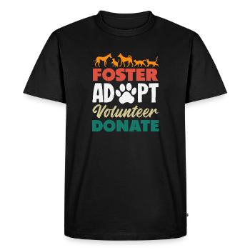 Refuge de sauvetage d’animaux bénévoles en famille d’accueil, adopte - T-shirt Premium bio Homme - noir - Devant - Nico (187cm)