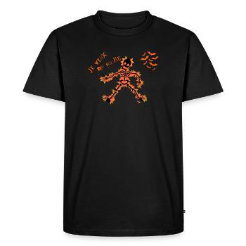 Je veux du sucre – squelette Halloween drôe - T-shirt Premium bio Homme - noir - Devant - Nico (187cm)