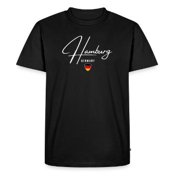 Hamburg Germany, elegant design Hamburg - Men's Premium Organic T-Shirt - black - Front - Nico (187cm)