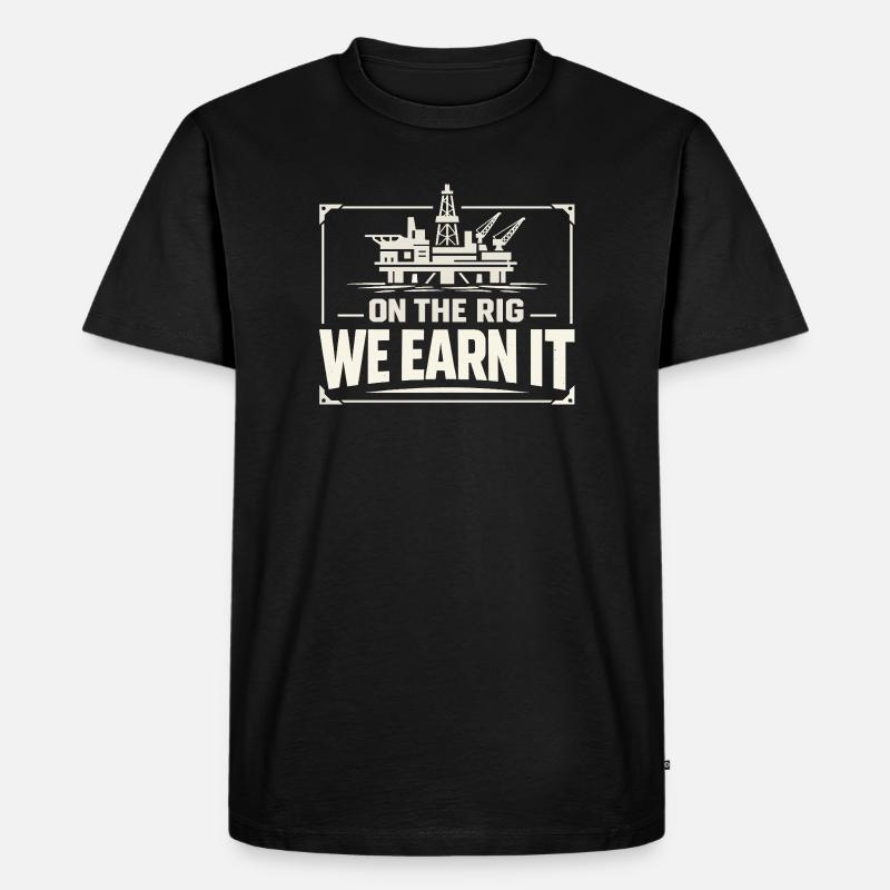 Offshore-bohrer-rig-bohrer Bohrboden Offshore - Männer Premium Bio T-Shirt - Schwarz
