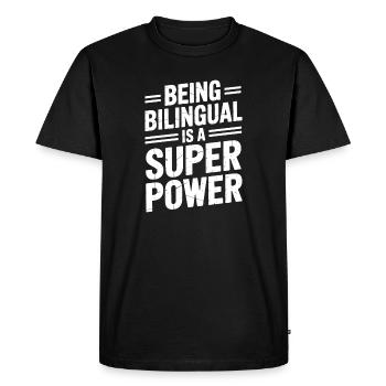 Expressions en langue étrangère Cadeau drôle en langue étrangère - T-shirt Premium bio Homme - noir - Devant - Nico (187cm)
