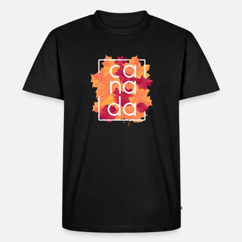 Canada Autumn Maple Leaves Design - Männer Premium Bio T-Shirt - Schwarz