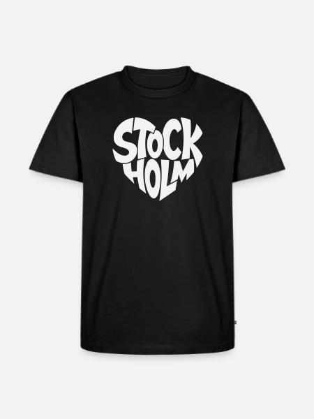 Stockholm Sweden Typography - Men's Premium Organic T-Shirt - black