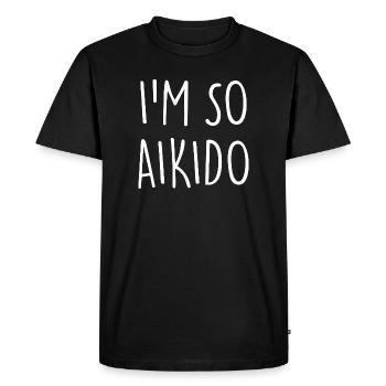 aikido - Men's Premium Organic T-Shirt - black - Front - Nico (187cm)