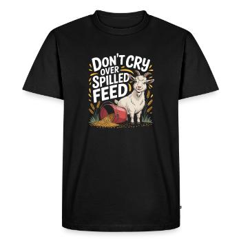 Don't cry over food | Goat Stable Humor - Men's Premium Organic T-Shirt - black - Front - Nico (187cm)
