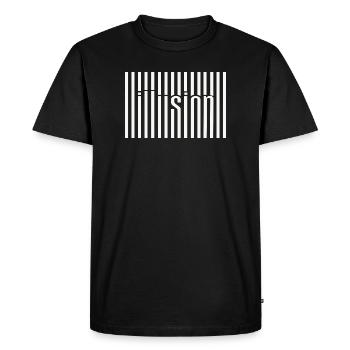 Illusion du code-barres - T-shirt Premium bio Homme - noir - Devant - Nico (187cm)