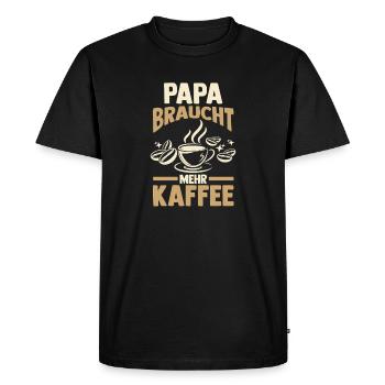 Café, Fête des pères, Papa - T-shirt Premium bio Homme - noir - Devant - Nico (187cm)