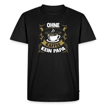 Café, Fête des pères, Papa - T-shirt Premium bio Homme - noir - Devant - Nico (187cm)