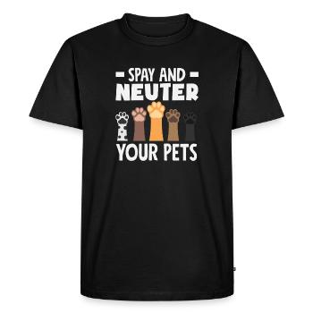Spay and neuter your pet Adopt a - Men's Premium Organic T-Shirt - black - Front - Nico (187cm)