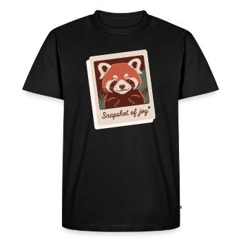 Red Panda Snapshot Joy - Men's Premium Organic T-Shirt - black - Front - Nico (187cm)