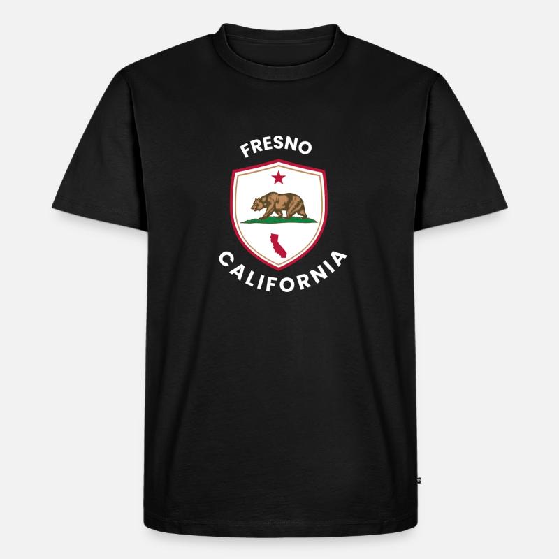 Fresno Shield Bear Emblem - Männer Premium Bio T-Shirt - Schwarz