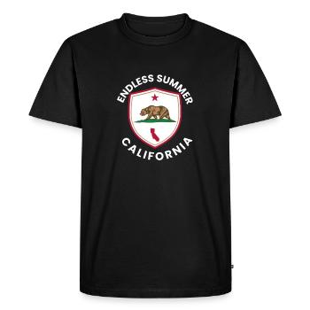 Endless Summer California Shield - Men's Premium Organic T-Shirt - black - Front - Nico (187cm)