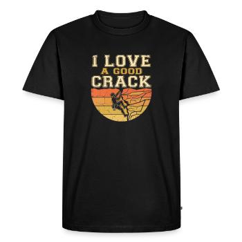 I Love A Good Crack Climbing Humor Saying - Men's Premium Organic T-Shirt - black - Front - Nico (187cm)