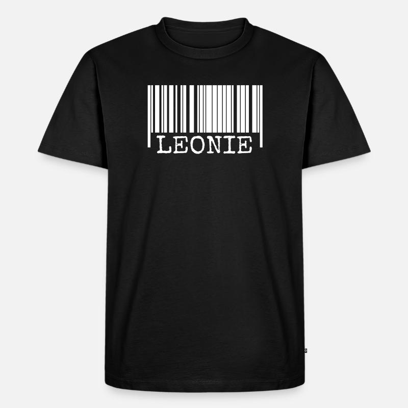 Leonie als Strichcode - Männer Premium Bio T-Shirt - Schwarz