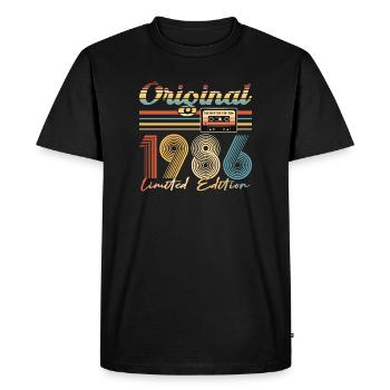 40e anniversaire, 40 ans, original 1986 - T-shirt Premium bio Homme - noir - Devant - Nico (187cm)