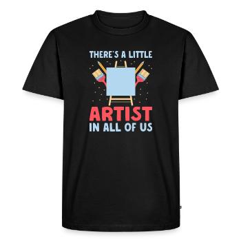 Artist Painter Graphic Little Artist In All Of Us - Men's Premium Organic T-Shirt - black - Front - Nico (187cm)