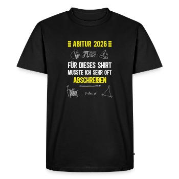 Abitur 2026 Abi 26 passed School leaving certificate Matura - Men's Premium Organic T-Shirt - black - Front - Nico (187cm)