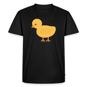 Sunny Chick Cartoon Tee - Men's Premium Organic T-Shirt - black - Front - Nico (187cm)