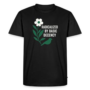 Radicalized By Decency Shirt for Activists - Men's Premium Organic T-Shirt - black - Front - Nico (187cm)