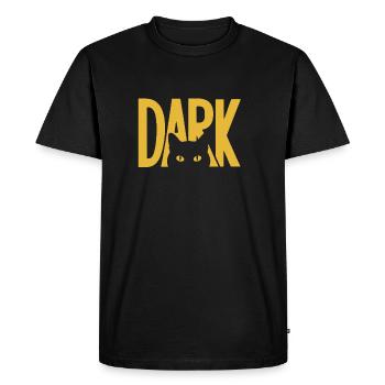 DARK Cat Eyes Design minimaliste - T-shirt Premium bio Homme - noir - Devant - Nico (187cm)