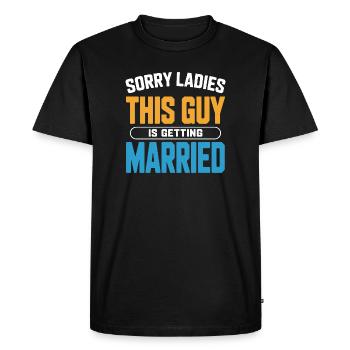 This Guy Is Getting Married — Funny Tee - Men's Premium Organic T-Shirt - black - Front - Nico (187cm)