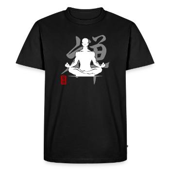 Yoga Silhouette Zen Meditation Kanji Relax - Men's Premium Organic T-Shirt - black - Front - Nico (187cm)