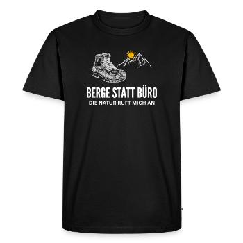 Mountains instead of Office Nature Calls - Men's Premium Organic T-Shirt - black - Front - Nico (187cm)