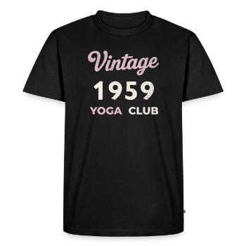 Vintage 1959 Yoga Club Retro Birth Year Vintage - Men's Premium Organic T-Shirt - black - Front - Nico (187cm)