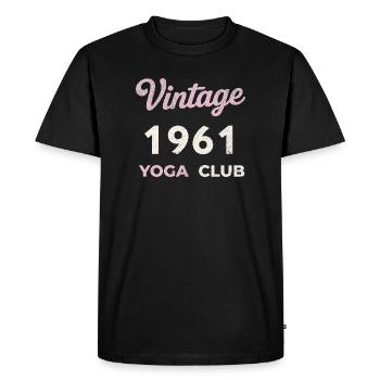 Vintage 1961 Yoga Club Retro Birth Year Vintage - Men's Premium Organic T-Shirt - black - Front - Nico (187cm)