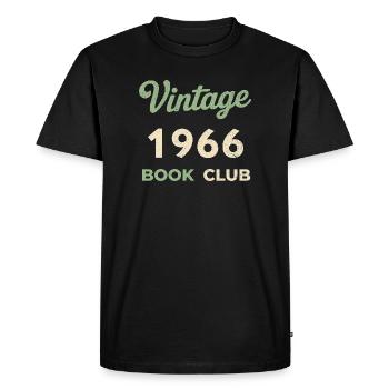 Vintage 1966 Book Club Retro Birth Year Gift - Men's Premium Organic T-Shirt - black - Front - Nico (187cm)