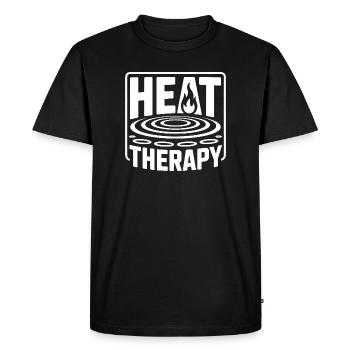 Thérapie par la chaleur au sauna, transpiration bien-être - T-shirt Premium bio Homme - noir - Devant - Nico (187cm)