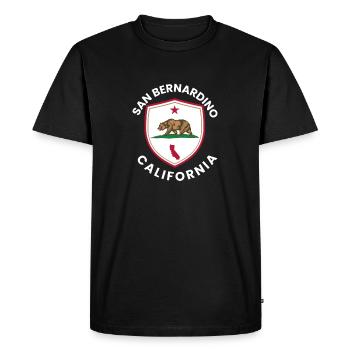 Bear Shield California San Bernardino - Men's Premium Organic T-Shirt - black - Front - Nico (187cm)