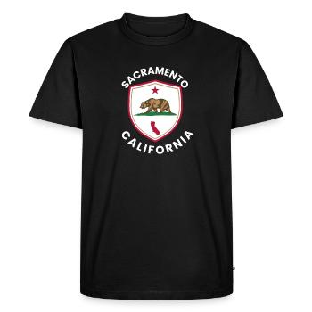 California Bears in Shield Flag - Men's Premium Organic T-Shirt - black - Front - Nico (187cm)