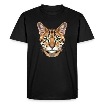 Savannah Cat Cat Mom Cute Serval Leopard Cats - Men's Premium Organic T-Shirt - black - Front - Nico (187cm)
