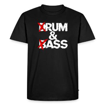 Drum & Bass / Rum & Ass Drummer Band Music - Men's Premium Organic T-Shirt - black - Front - Nico (187cm)