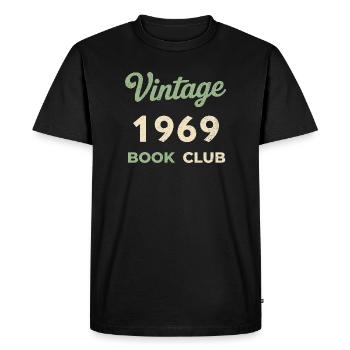 Vintage 1969 Book Club Retro Birth Year Gift - Men's Premium Organic T-Shirt - black - Front - Nico (187cm)