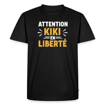 Quote Man Kiki Funny Name Humor Attention - Men's Premium Organic T-Shirt - black - Front - Nico (187cm)
