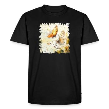 Watercolor butterflies - Men's Premium Organic T-Shirt - black - Front - Nico (187cm)